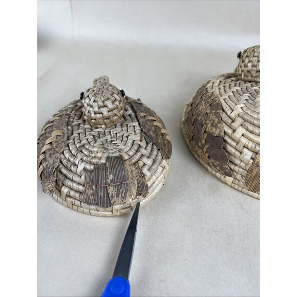 Vintage 10"‎ Duck Nesting Baskets w/ Lids Coiled Straw Folk Art Decor 4 Pc Set - Picture 9 of 12